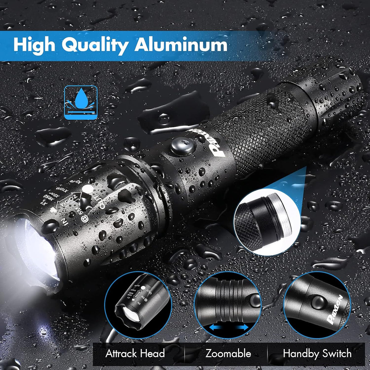 Rechargeable 5000 lumen LED Tactical Flashlight D263