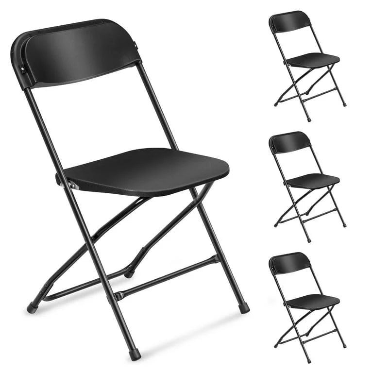 10 Pack Black Plastic Folding Chairs X4030