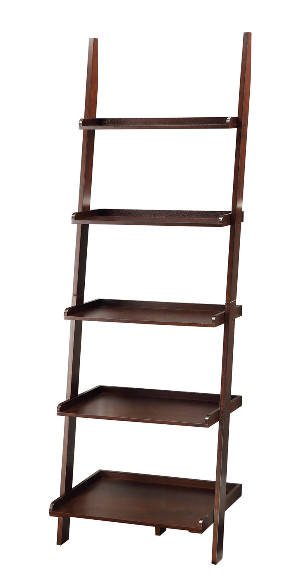 Espresso 5-Shelf Bookshelf Ladder F37585