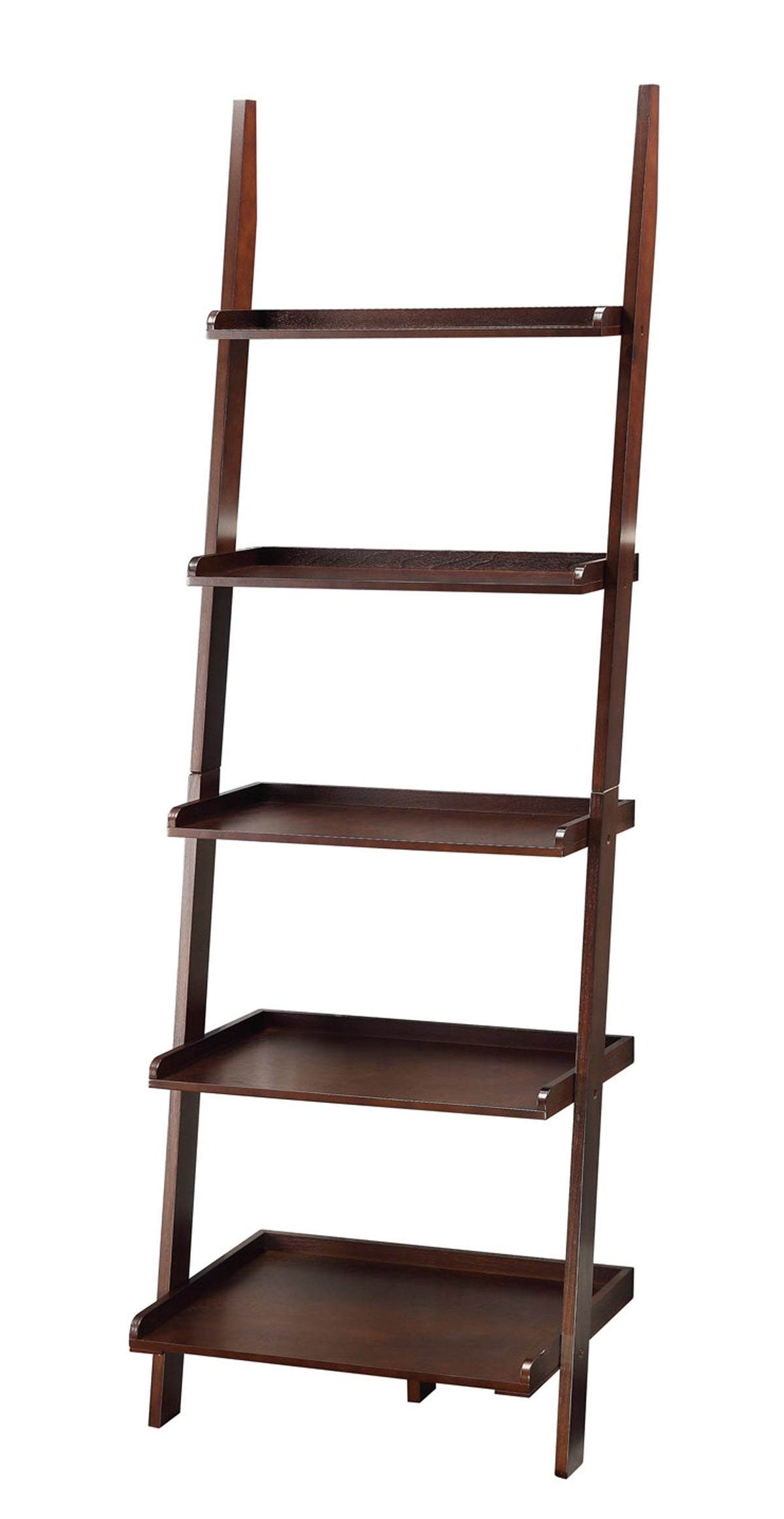 Espresso 5-Shelf Bookshelf Ladder F37585