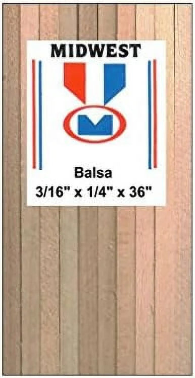 Balsa Strips 3/16 X 1/4 X 36 Wood Building Supplies J356664