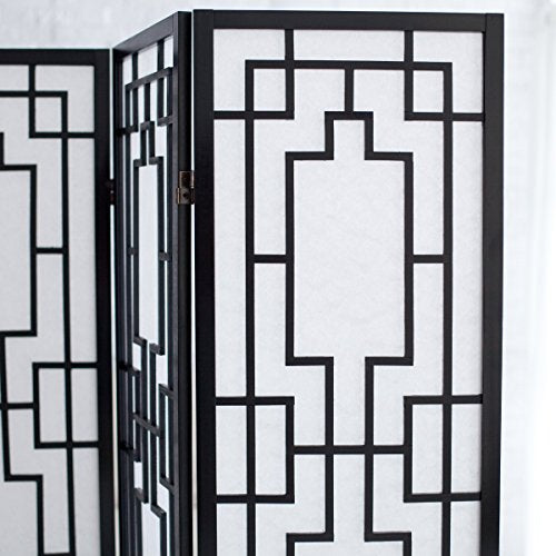 Black 3 Panel Room Divider Screen C438