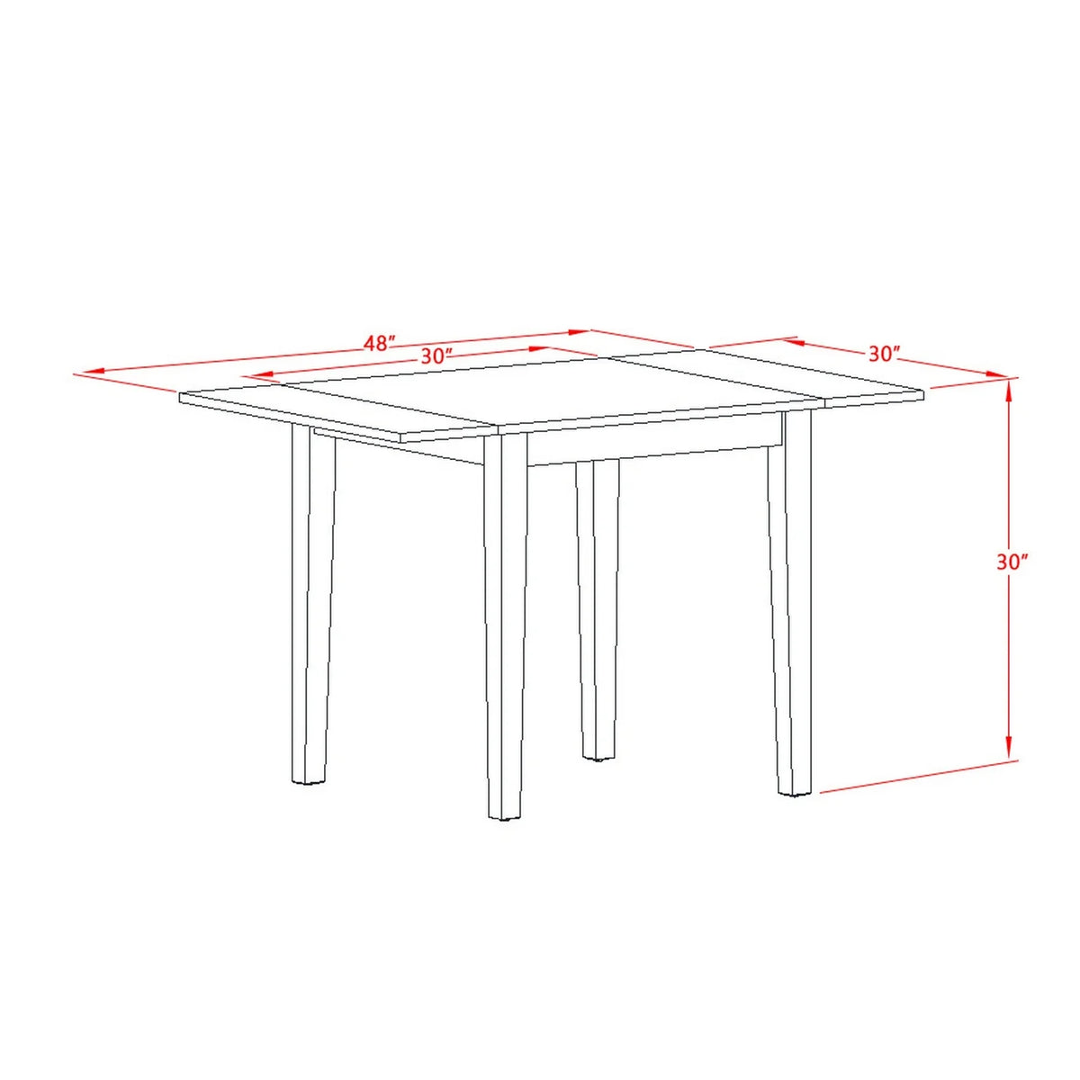 3-piece Dining Set with Ladder Back Q629555