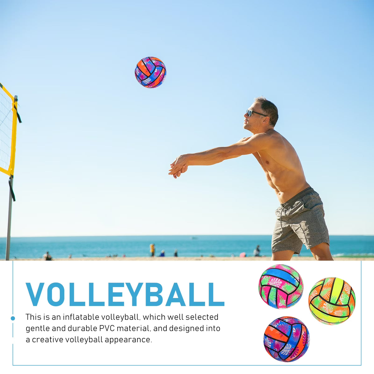 Inflatable Rainbow Vinyl Volleyball Ball B3869