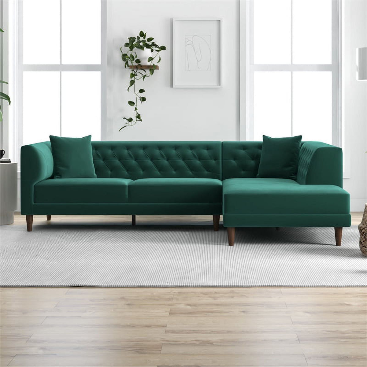 Green Microfiber Sectional Sofa A405776