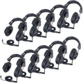 Black Over-Ear Headphones with 1/4 inch Adapter Plug, Pack of 10 S867387