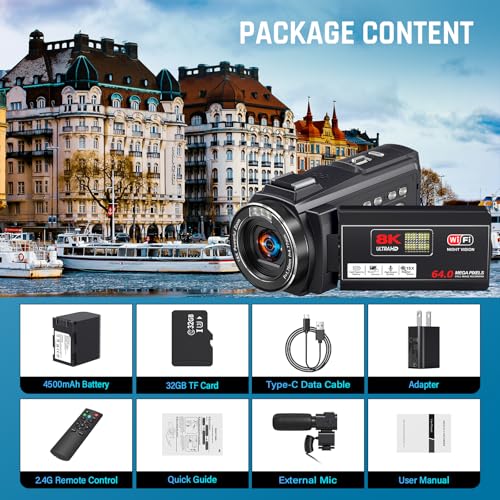 8K 64MP Video Camera Camcorder with 18X Digital Zoom T203060