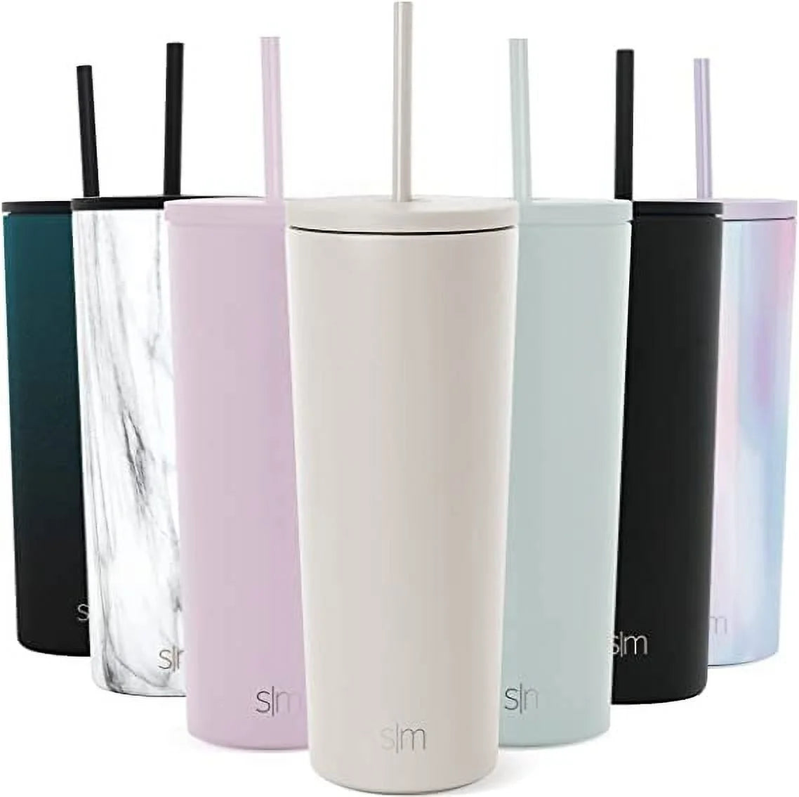 24 fl oz Stainless Steel Tumbler with Lid and Straw G641