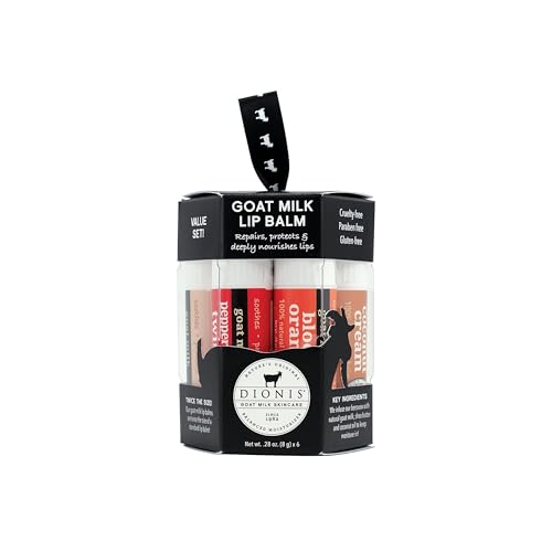 6 Pc Lip Balm Vanilla, Coconut, Milk & Honey, Berry, Peppermint, Blood Orange Scented Chapstick 0.28oz R9403