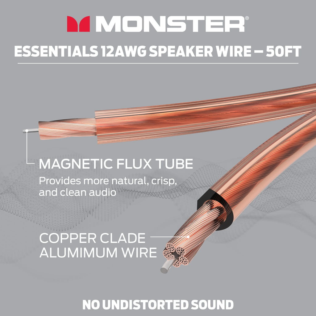 12 Gauge Copper Clad Aluminum Speaker Wire 50 FT Spool J367687