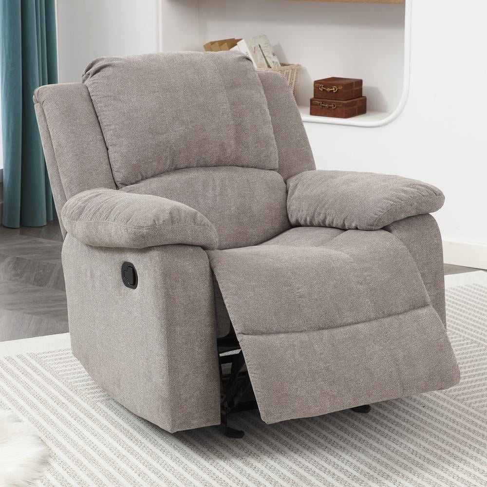 Ash Grey Microfiber Glider Rocker Recliner S339