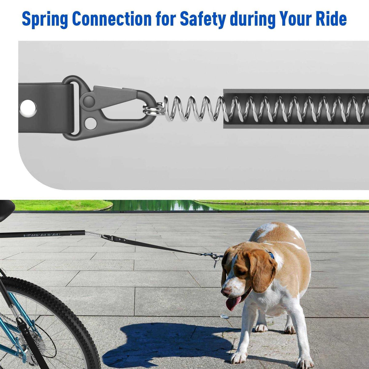 Rotating Dog Bike Leash for 2 Dogs Quick Release I23273