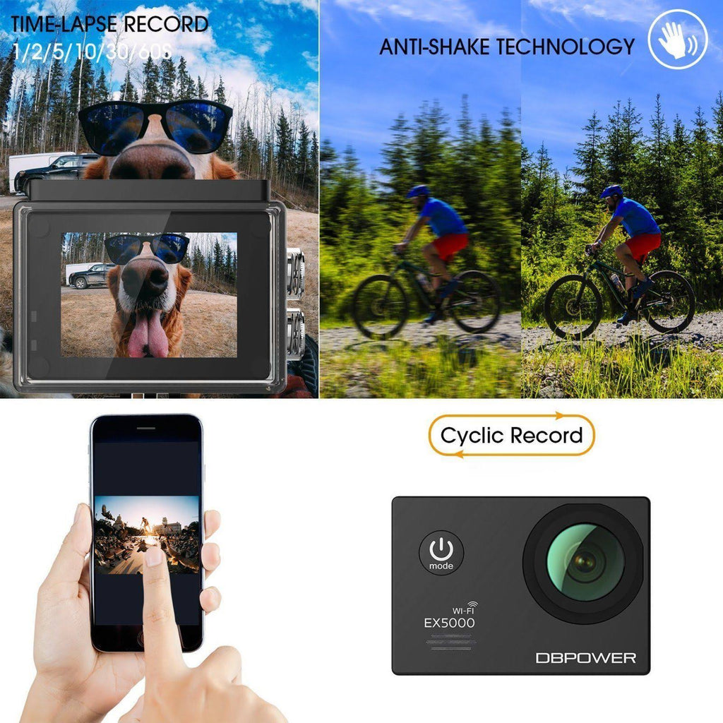 14MP 1080p HD WiFi Waterproof Sports Cam B4589