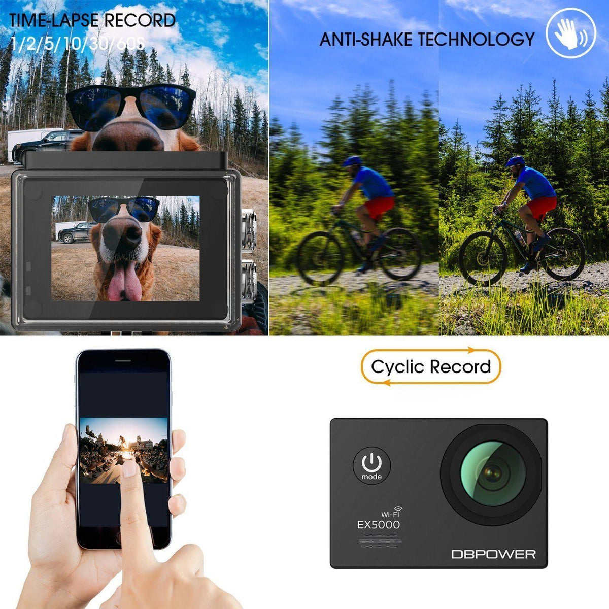 14MP 1080p HD WiFi Waterproof Sports Cam B4589