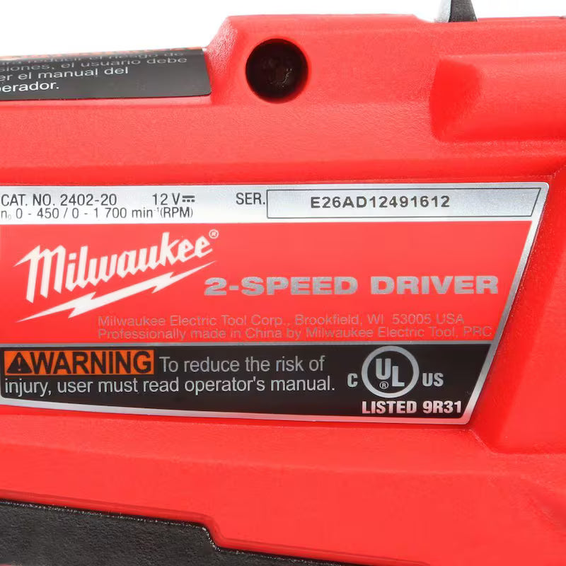 12V Cordless 1/4 in. Hex 2-Speed Screwdriver Kit C509119
