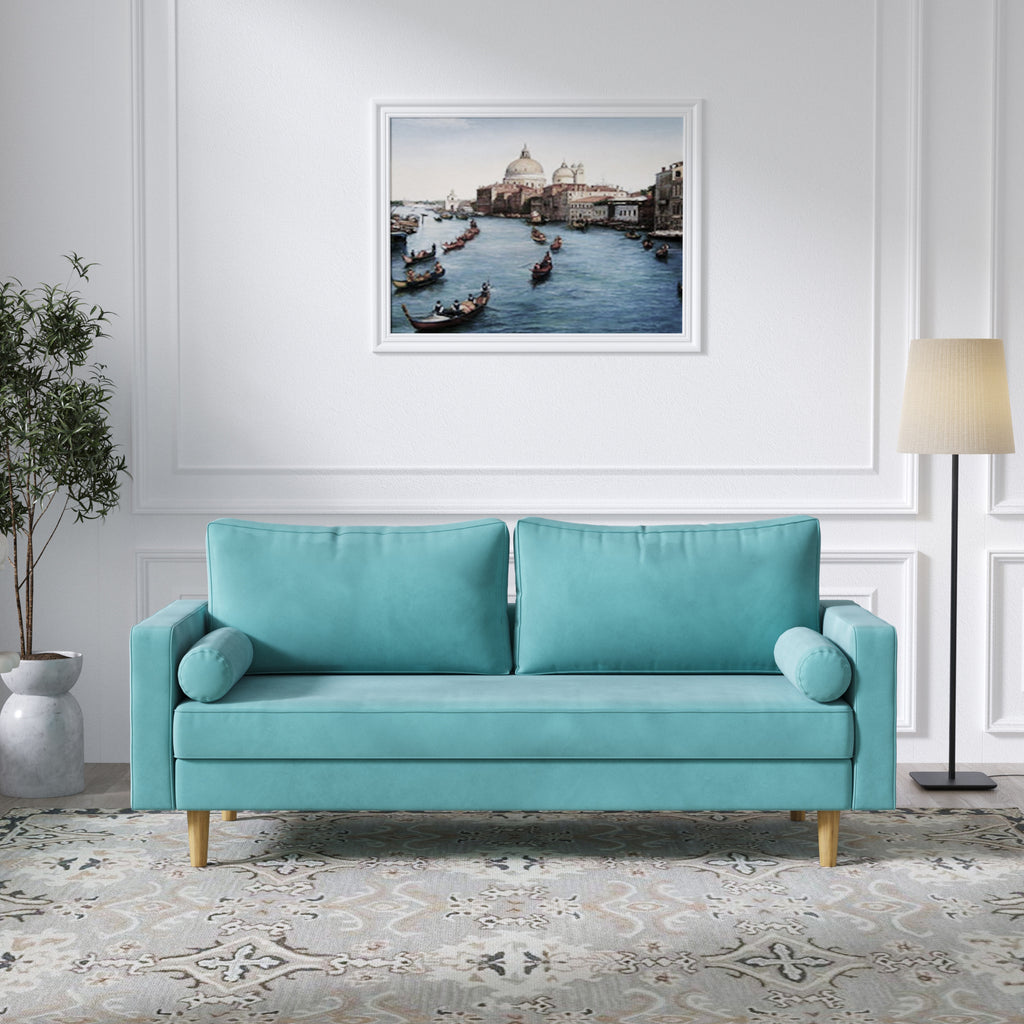 Modern Green Velvet Double Seat Sofa Y9281