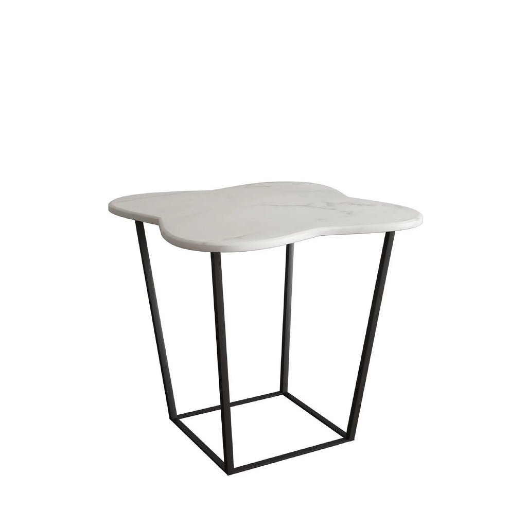 20 Inch Marble Top Metal End Table J912829