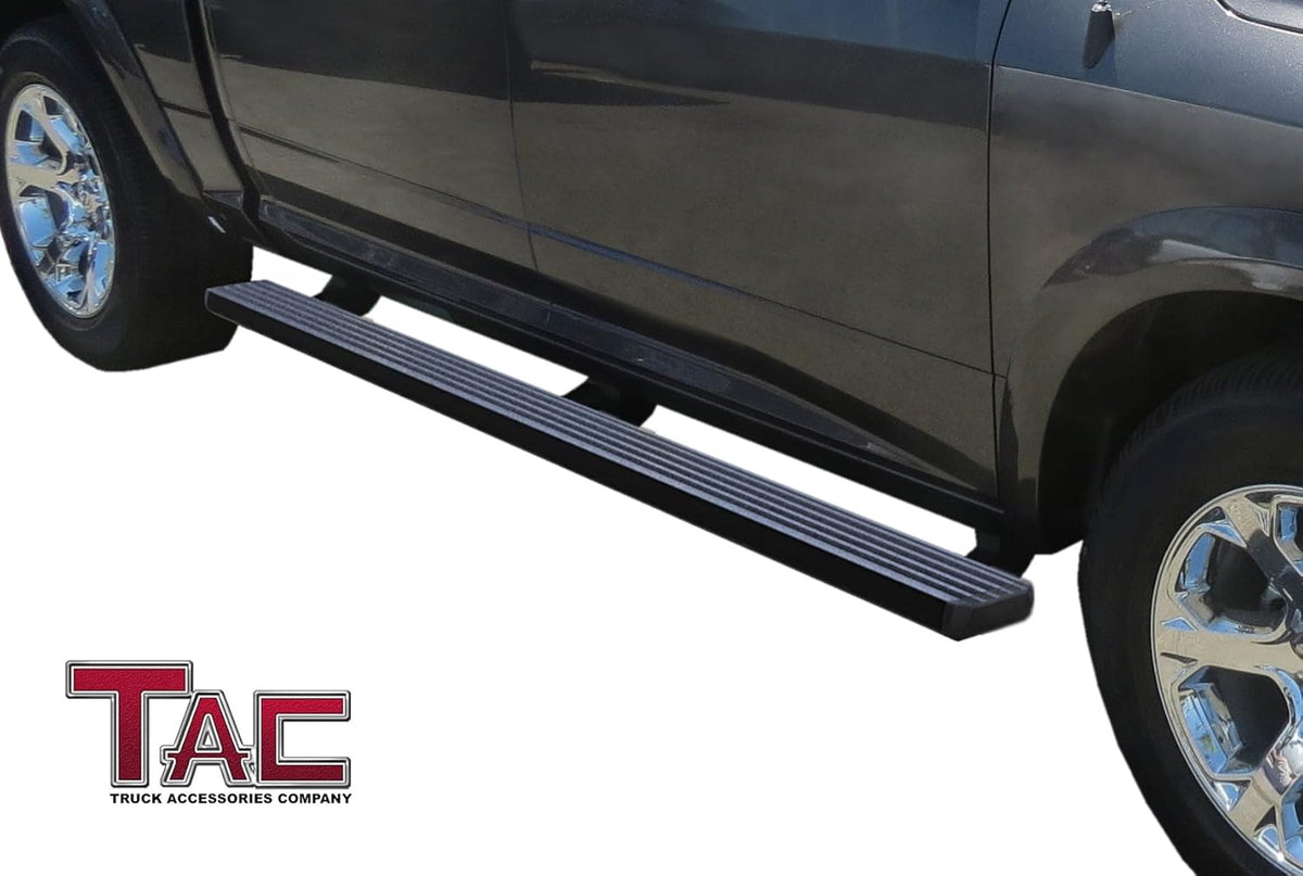 Black Aluminum Side Steps Running Boards for RAM 1500 Quad Cab 2Pcs L78640