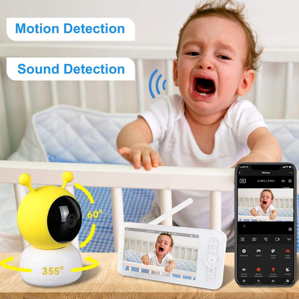 1080p WiFi Baby Monitor with App and Screen U2322