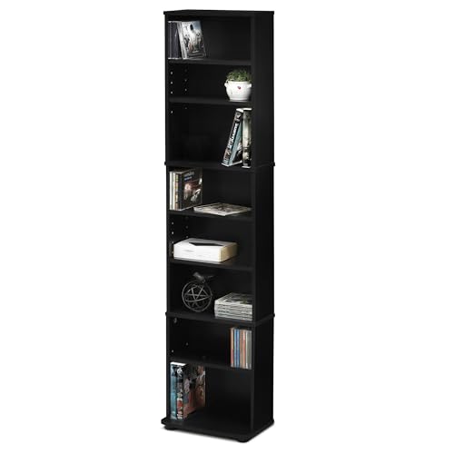 Space Saving Multimedia Storage Tower, White S34010