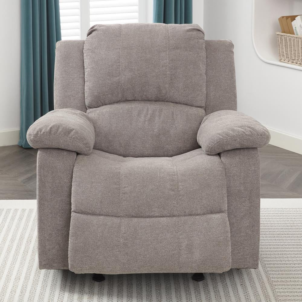 Ash Grey Microfiber Glider Rocker Recliner S339