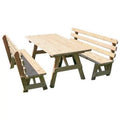 Red Cedar Picnic Table with Backed Benches S32359