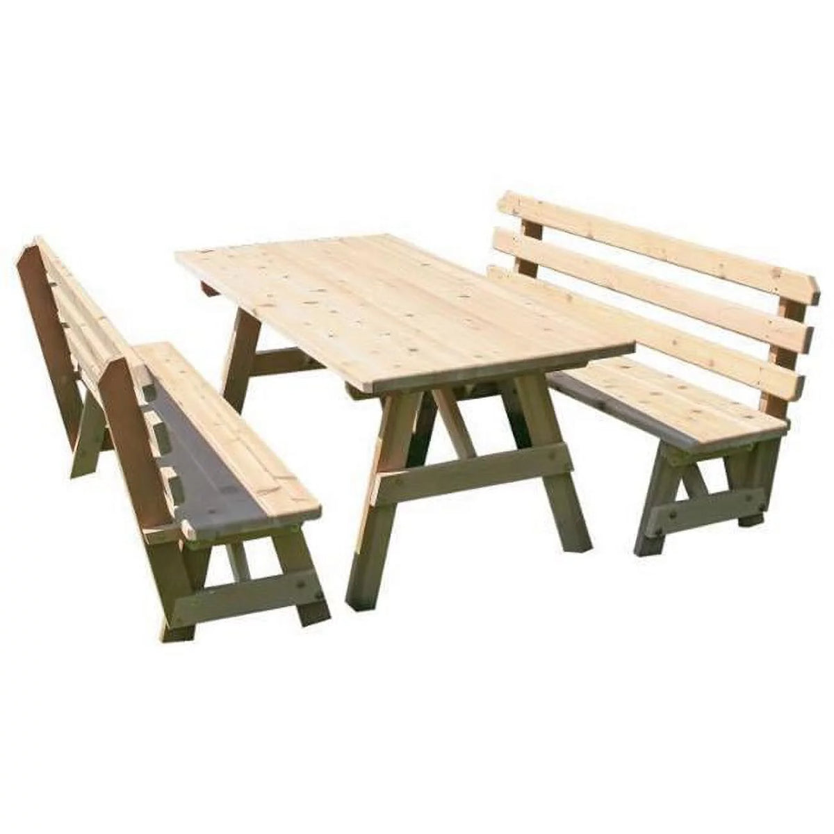 Red Cedar Picnic Table with Backed Benches S32359