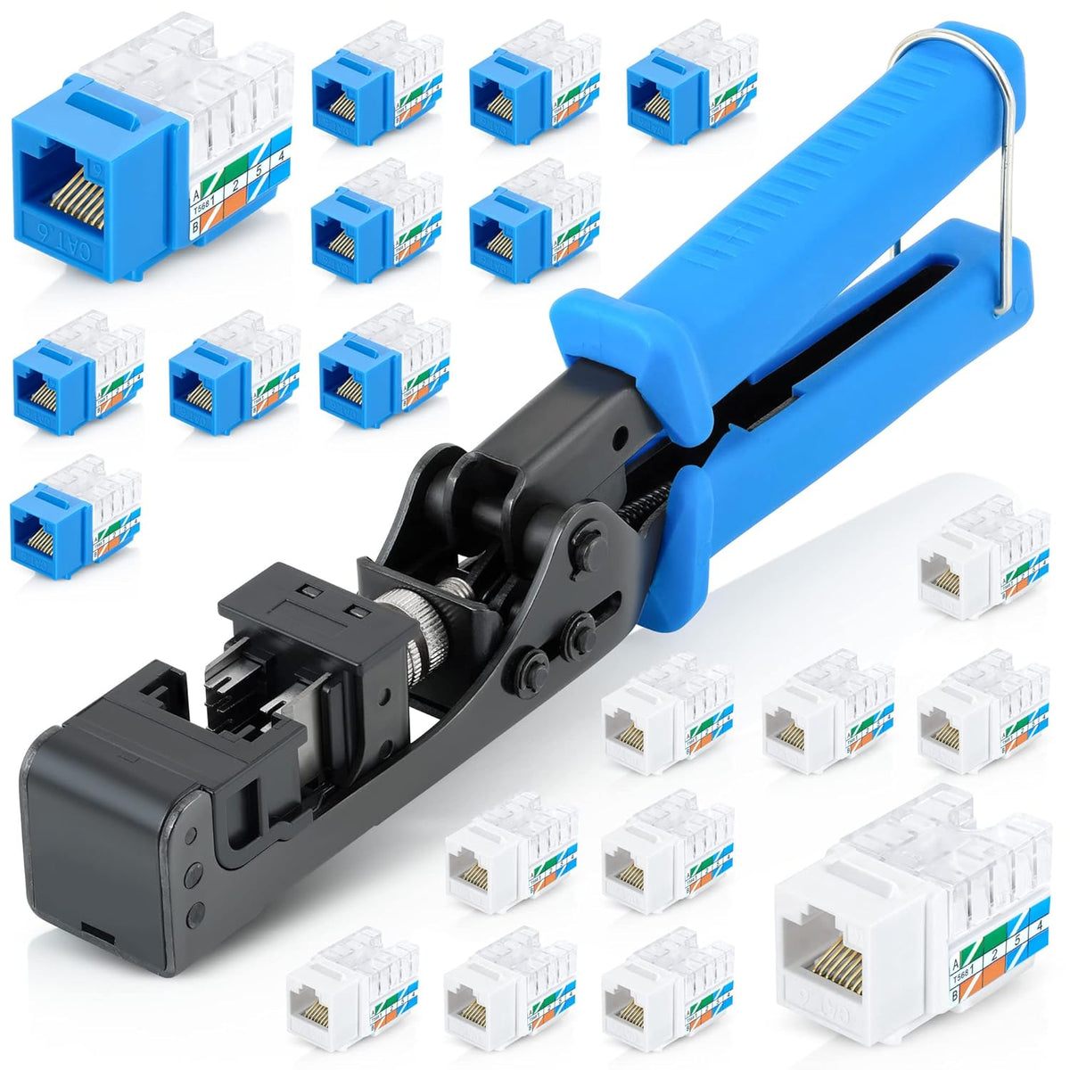 Speed Termination Tool Set with 20 Cat6/5e Female Connectors P308