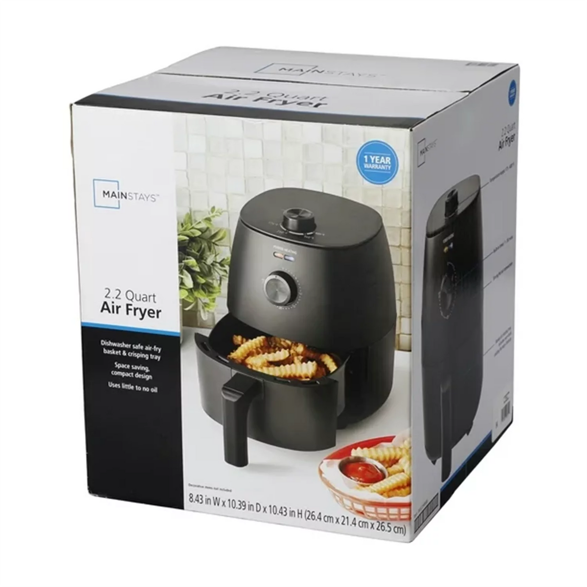 Black 2.2 Quart Compact Air Fryer N65589