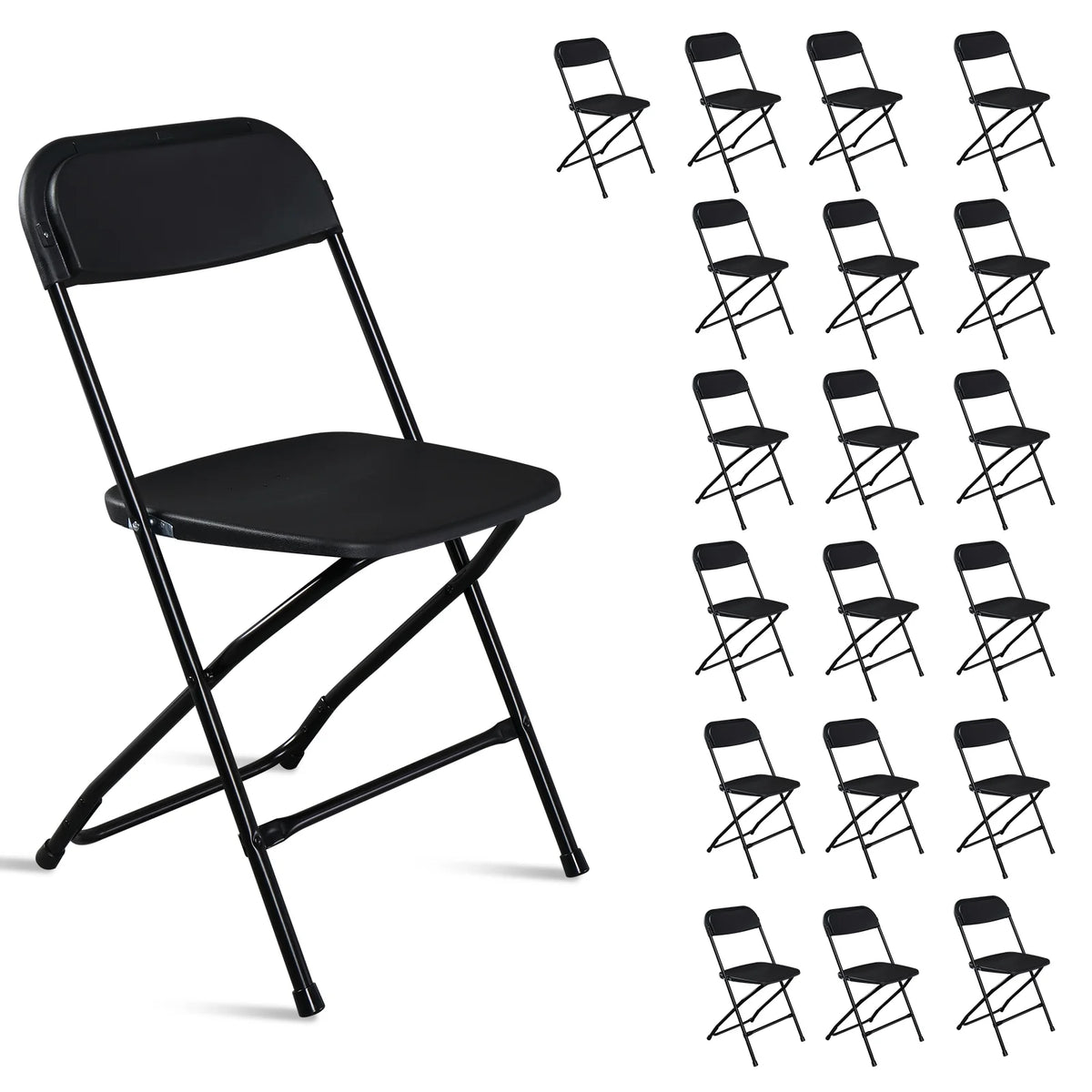 10 Pack Black Plastic Folding Chairs X4030