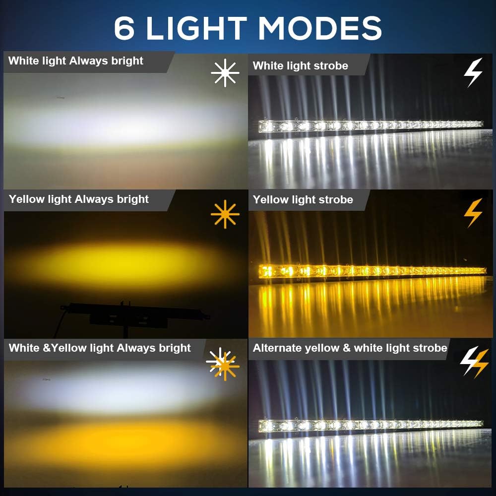 26 inch Slim Single Row LED Light Bar with Mounting Brackets Y3801