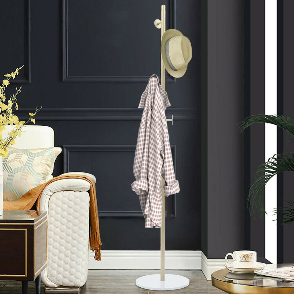 Modern Metal Coat Rack with Marble Base L22206