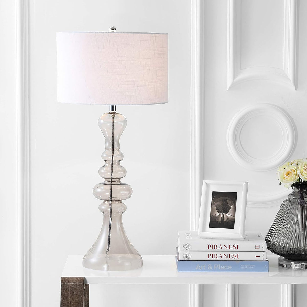 Cobalt Curved Glass LED Table Lamp U7265