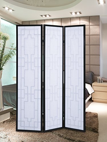 Black 3 Panel Room Divider Screen C438