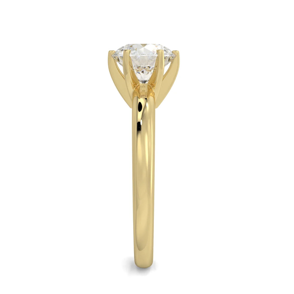 14k Yellow Gold Moissanite Solitaire Engagement Ring Q65589