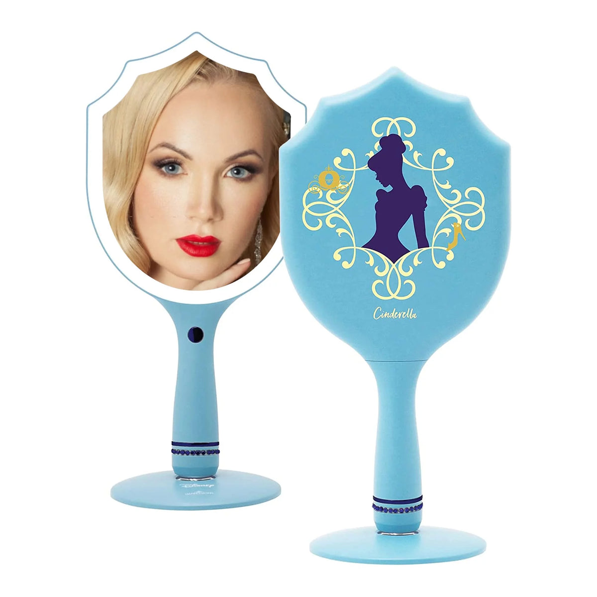 Handheld LED Lighted Makeup Mirror with Standing Base D99796