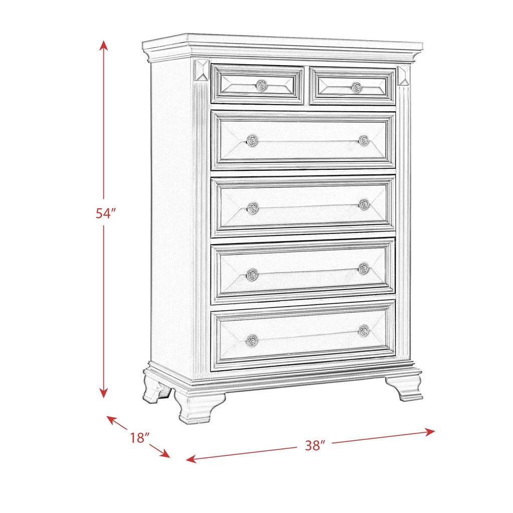6 Drawer Chest in Antique Black A8961