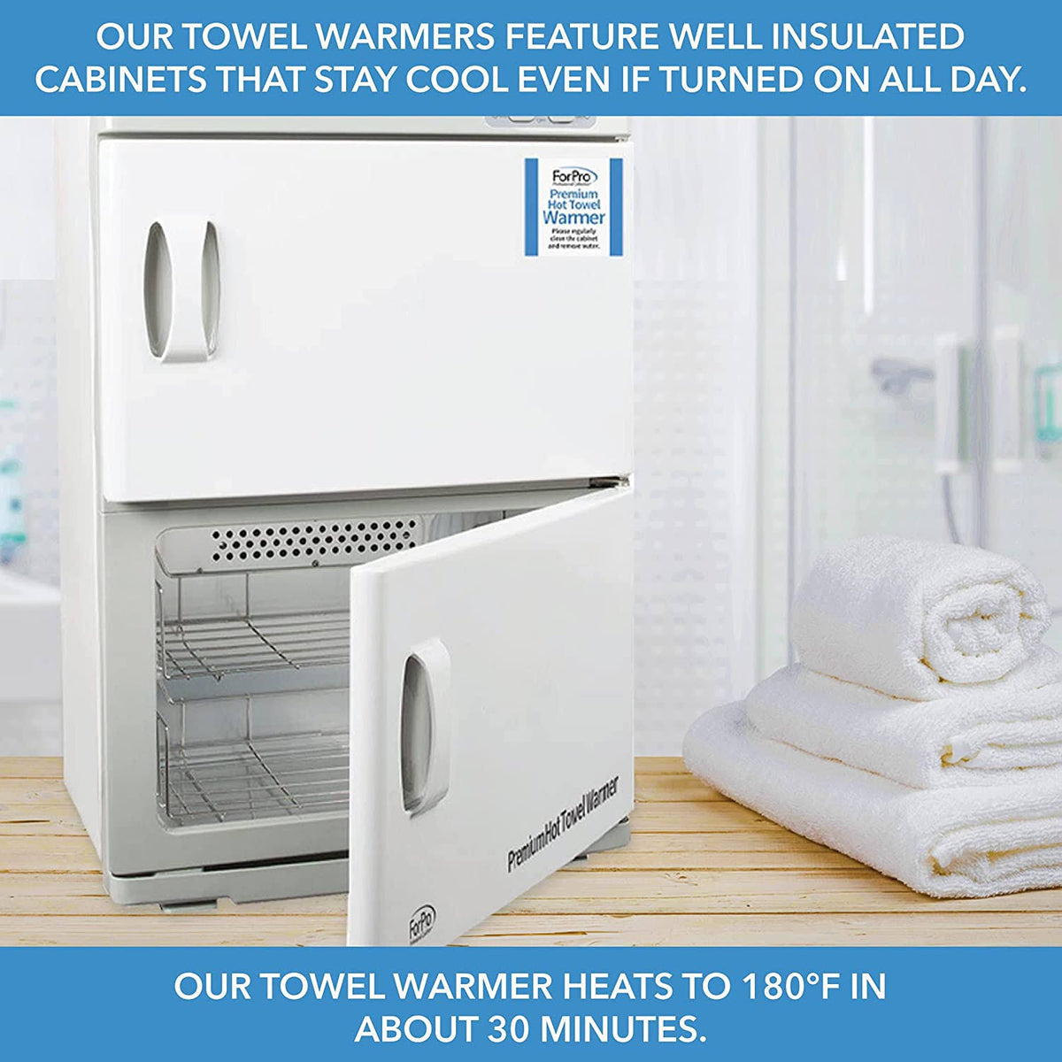 Double Hot Towel Warmer, 48 Towel Capacity, UV Sterilization O14117