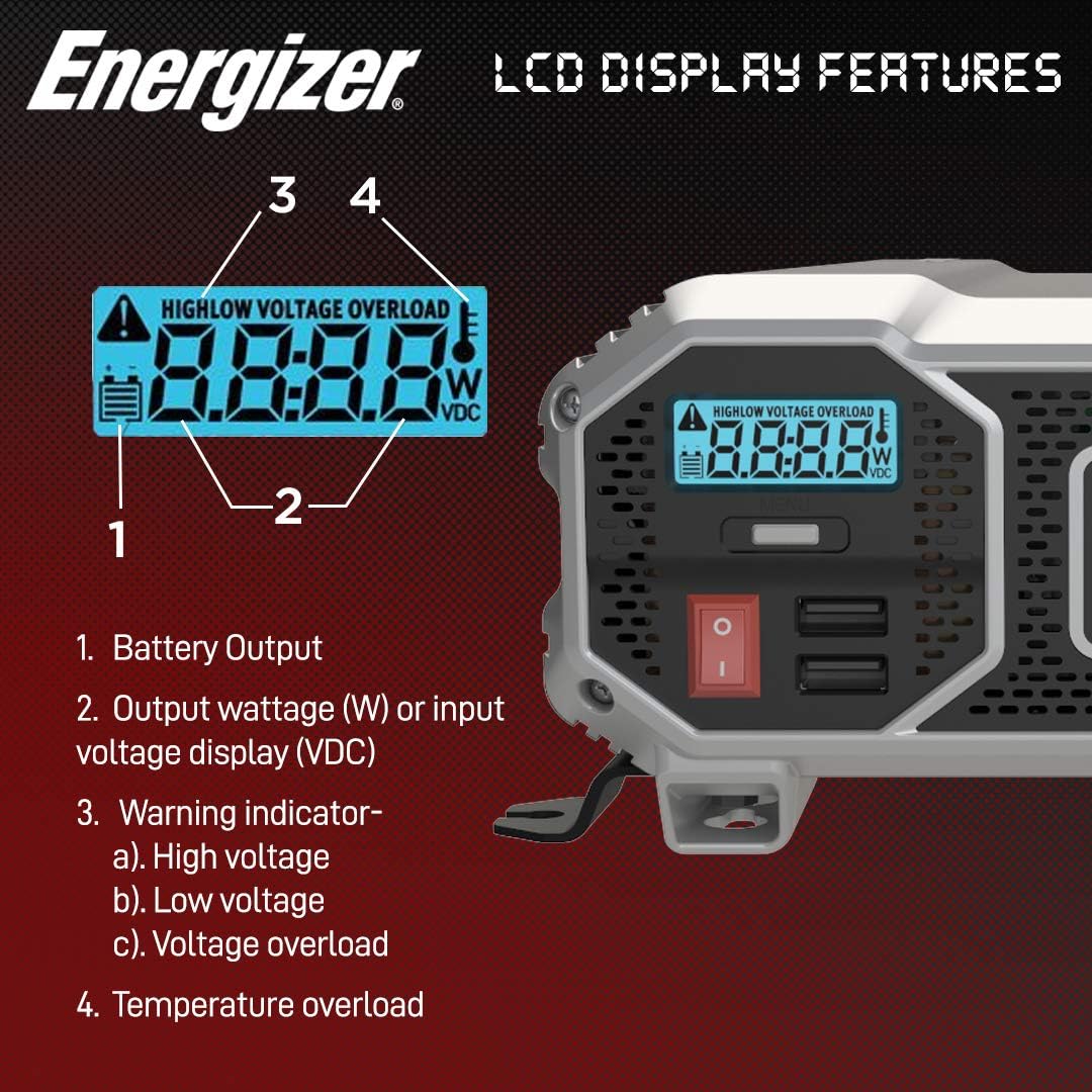 2000 Watts Power Inverter, 12v to 110v, Two AC Outlets, Two USB Ports X908