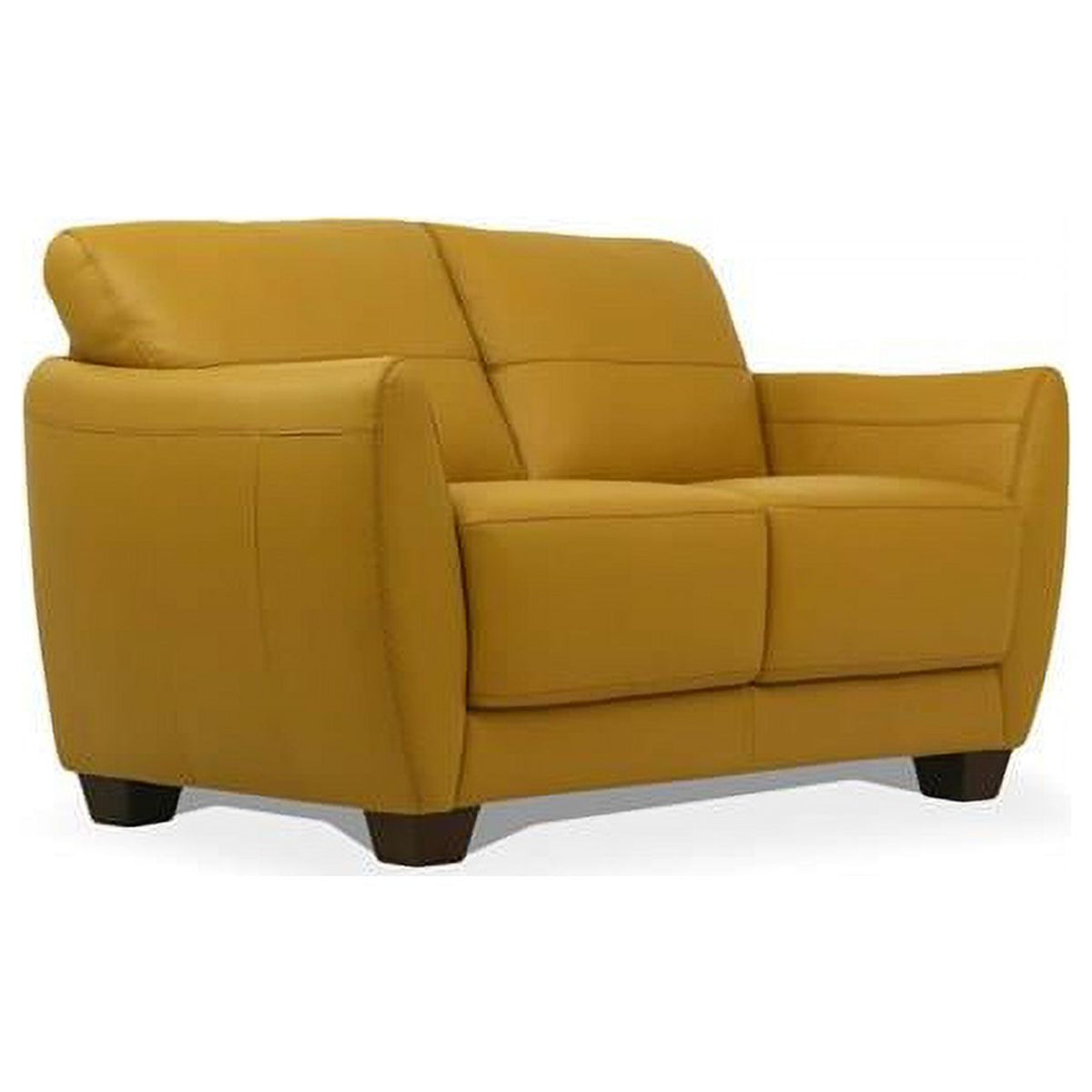 Mustard & Black Leather Love Seat Z526300