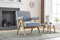 Mid-Century Modern Accent Chair with Solid Wood Armrest D718924
