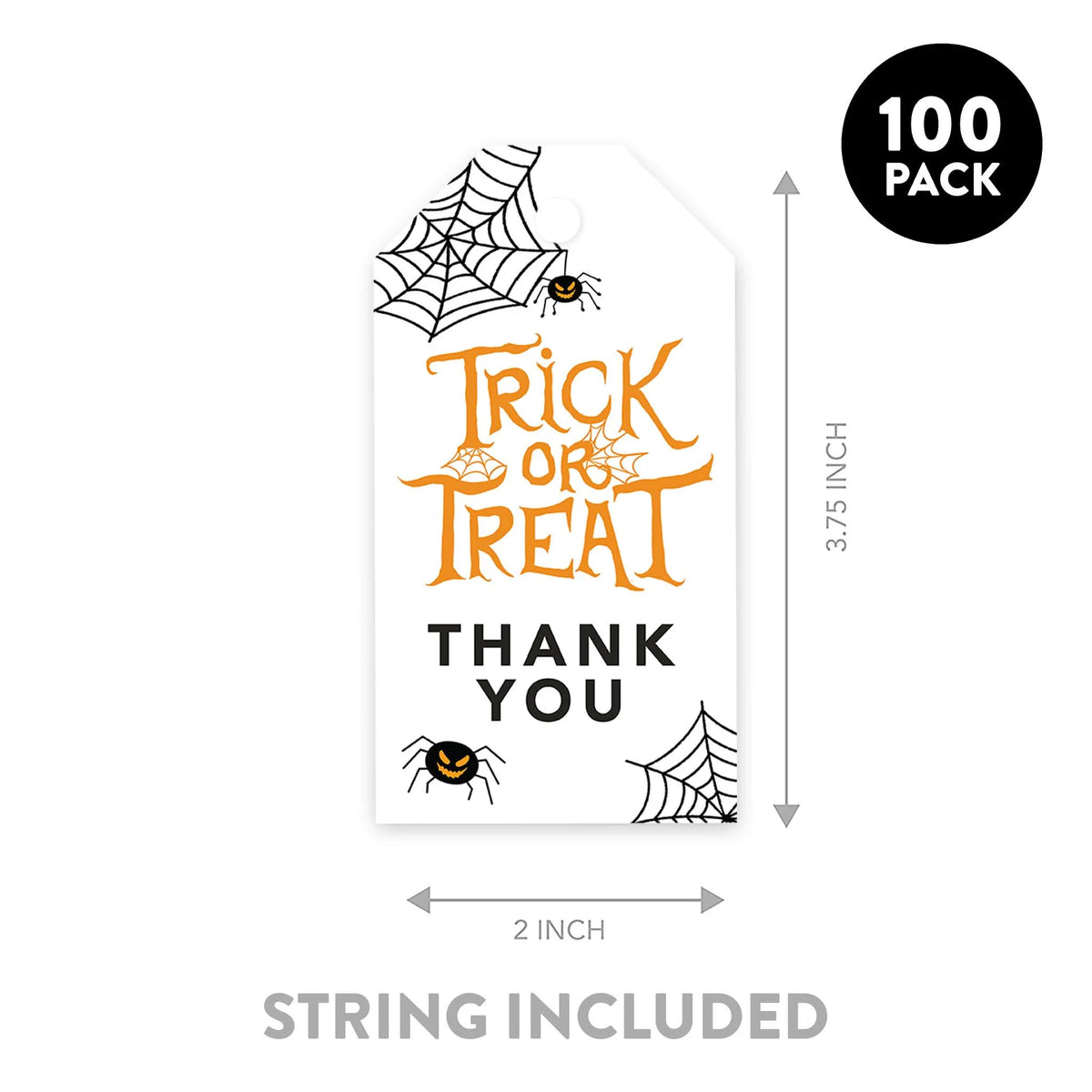 100-Pk Halloween Gift Tags With String A197667