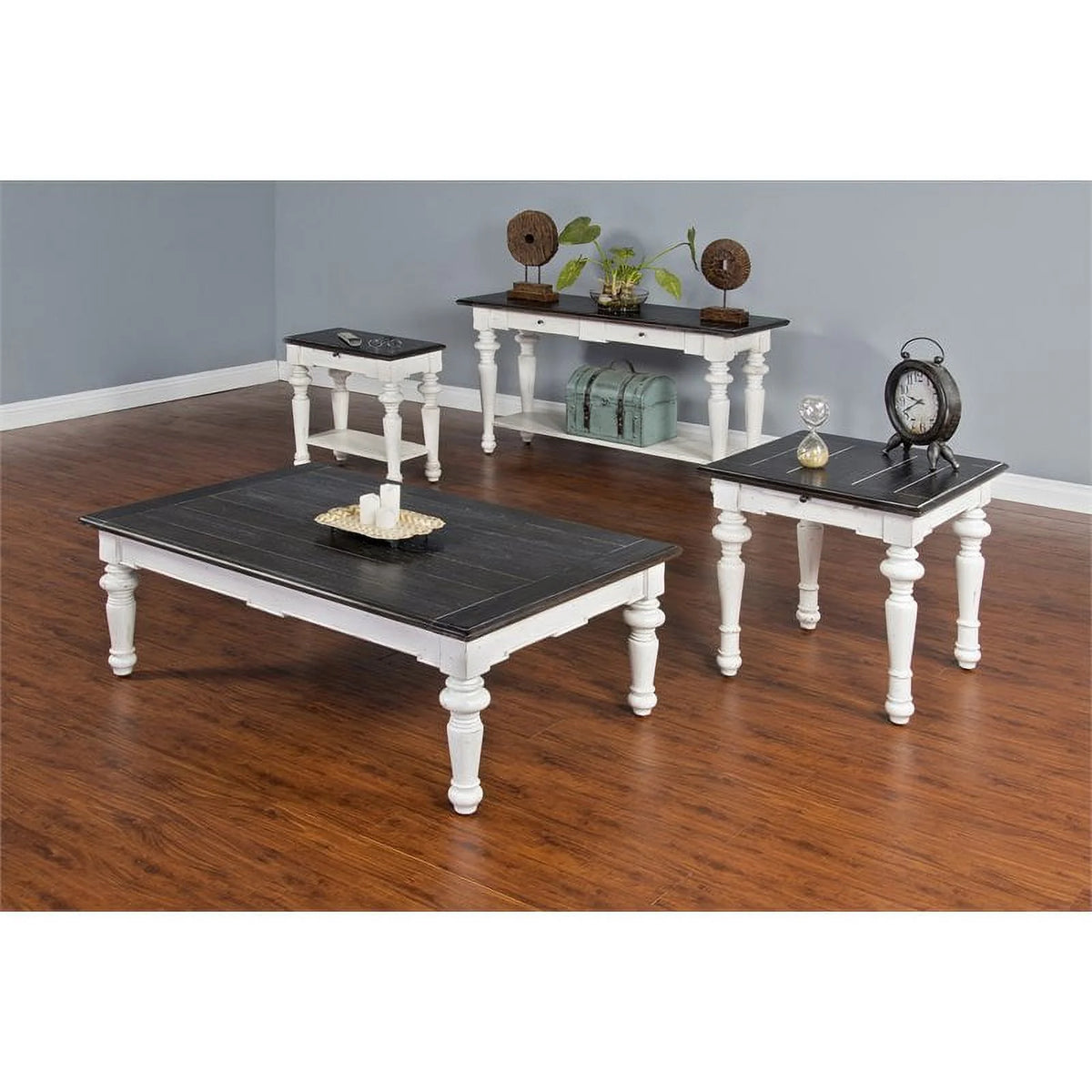 24" Wood Chair Side Table Set of 2 Q5059