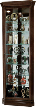Espresso Curio Cabinet with Seven Glass Shelves and Locking Door Z312765