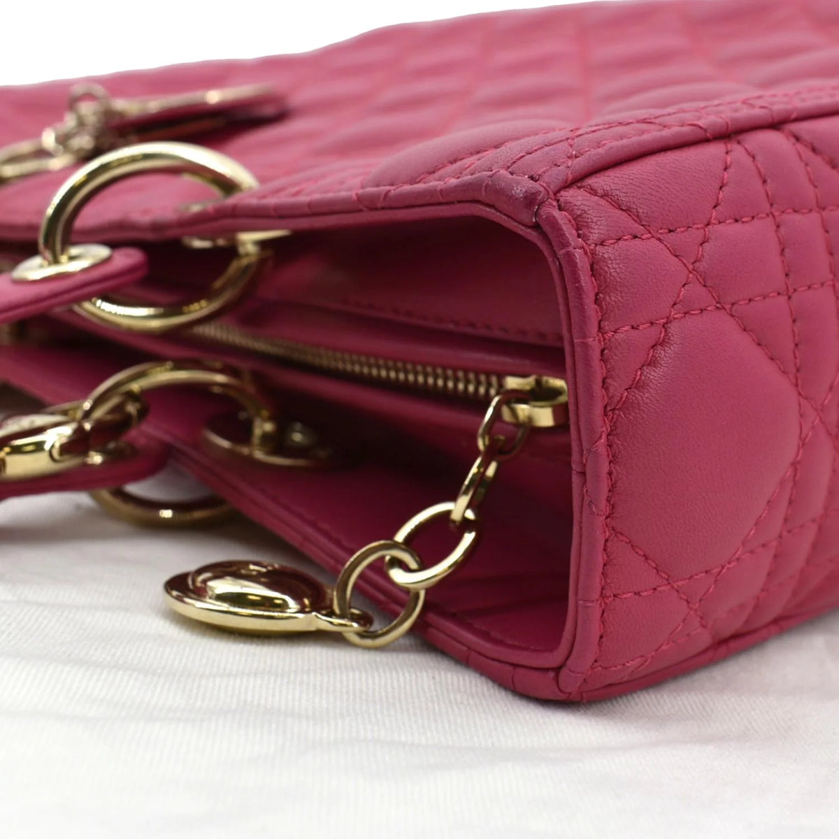 Pre-owned Pink Lambskin Shoulder Bag D41222