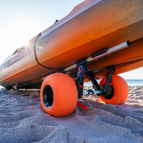 Orange/Black Kayak Cart with Air-Filled Balloon Sand Tire X7870