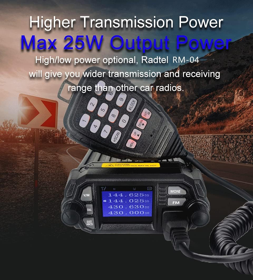 Dual Band Mini Mobile Radio Transceiver 144/430Mhz with Programming Cable A2581