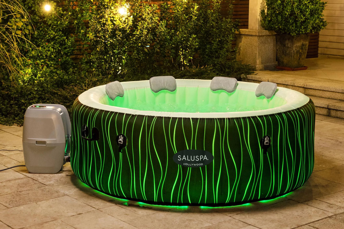 77" x 26" Inflatable Hot Tub with LED Lights A891538