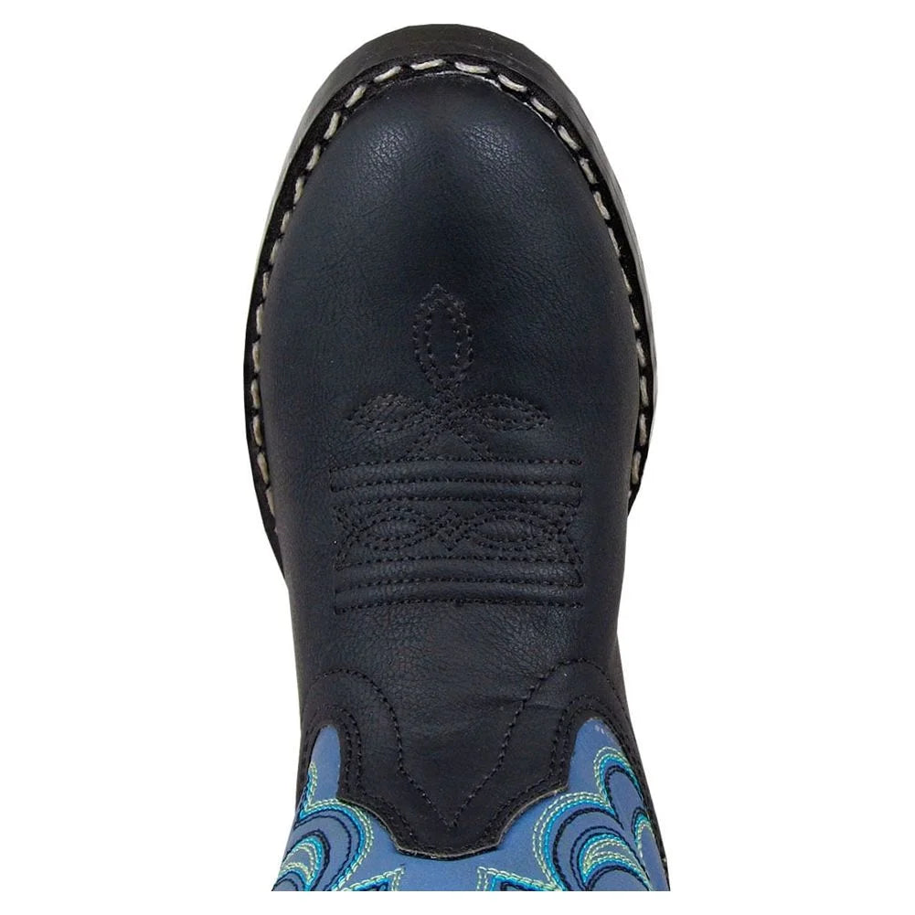 Black/Blue Kids Western Boots B1159