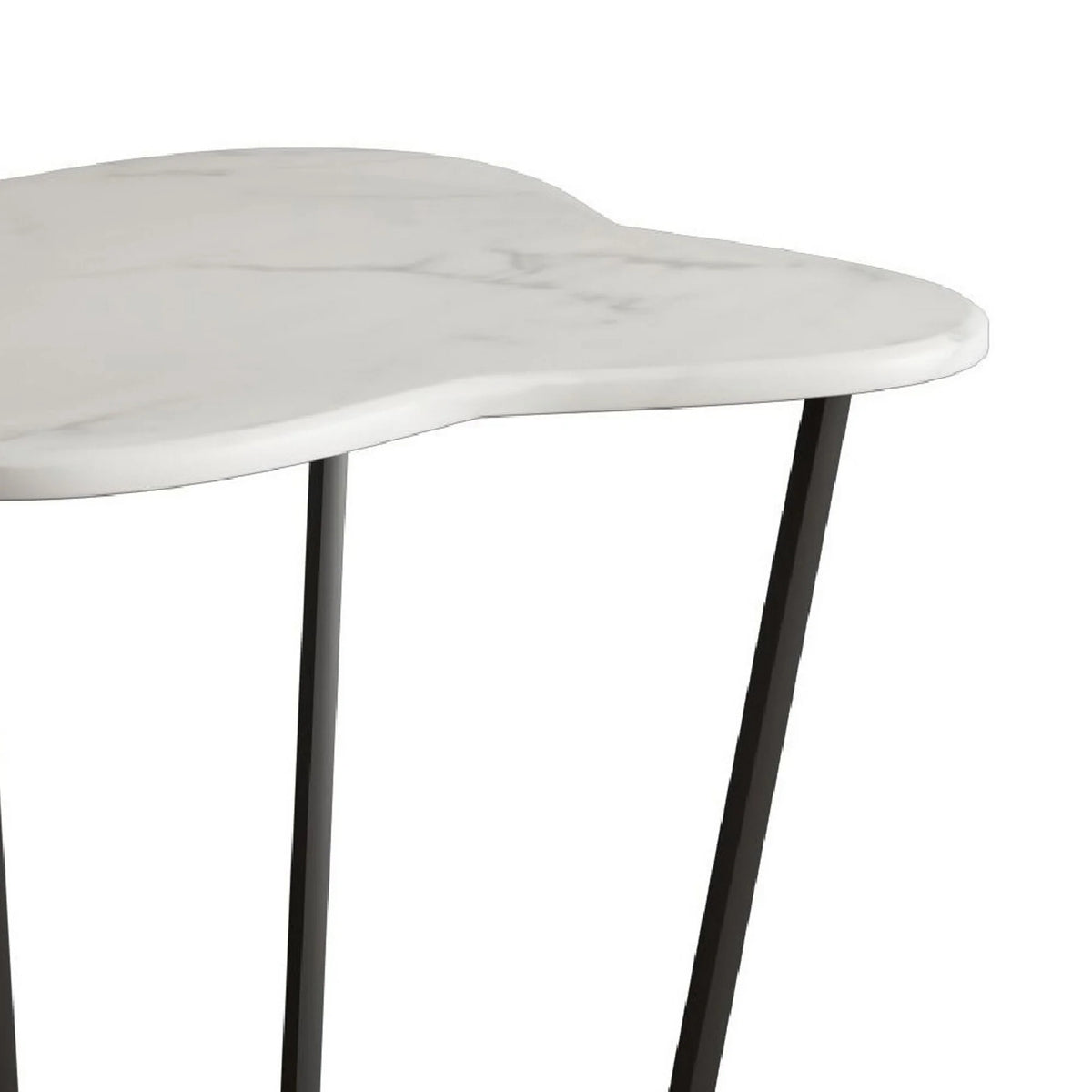 20 Inch Marble Top Metal End Table J912829